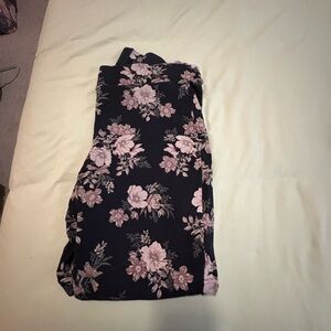 Torrid Black and Pink Floral Leggings